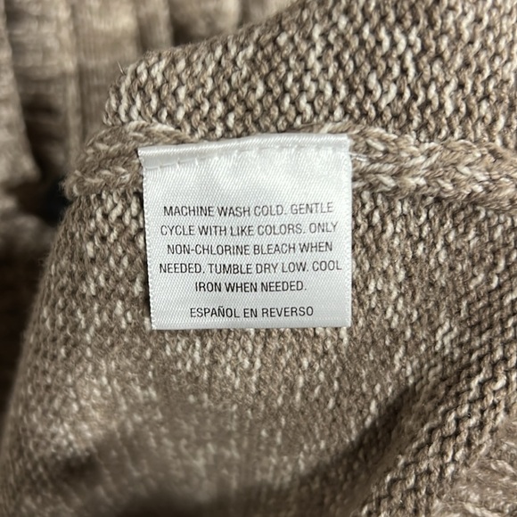 Style & Co. Beige Double Breasted Cardigan Sweater Overside Buttons Sz P Medium - Picture 3 of 4